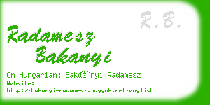 radamesz bakanyi business card